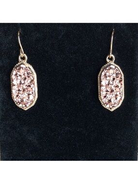 NEW• Sugared + Bronzed Rose Gold Druzy Minimalist Chic Earrings